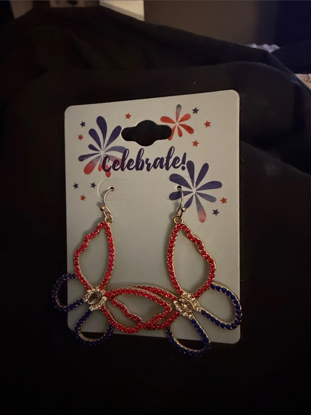 Celebrate It Red, white & Blue Butterfly Earrings